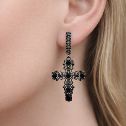 Серьги из Серебра 925 Приволжский ювелир арт. 304422-SH73, чёрный оксид.