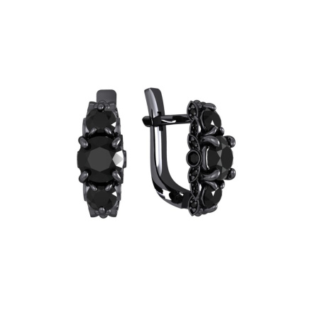 Серьги из Серебра 925 Приволжский ювелир арт. 304484-FA73, чёрный оксид.