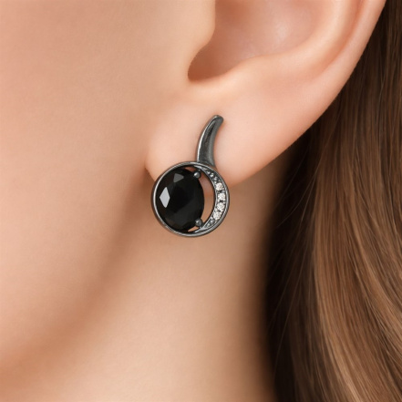 Серьги из Серебра 925 Приволжский ювелир арт. 304532-FA11FA73, чёрный оксид.