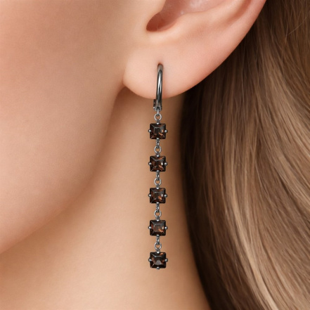 Серьги из Серебра 925 Приволжский ювелир арт. 304908-RT, чёрный оксид.