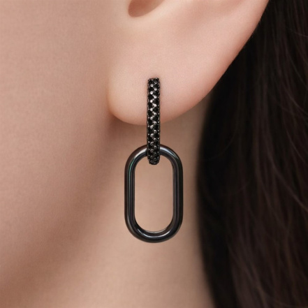 Серьги из Серебра 925 Приволжский ювелир арт. 304961-SH73, чёрный оксид.