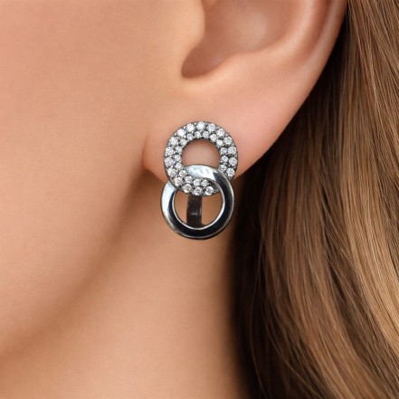 Серьги из Серебра 925 Приволжский ювелир арт. 304971-FA11, чёрный оксид.