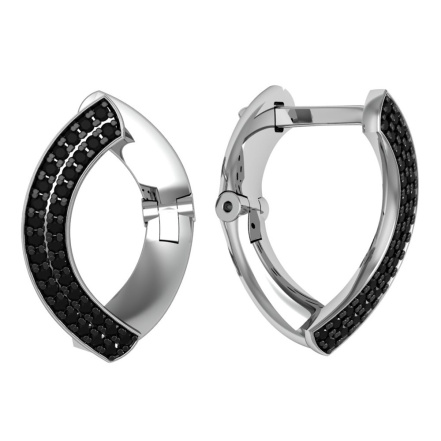 Серьги из Серебра 925 Приволжский ювелир арт. 305204-SH73, родирование + черный родий.