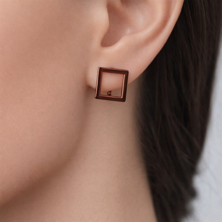 Серьги из Серебра 925 Приволжский ювелир арт. 30G729, KLIAR коричневый.