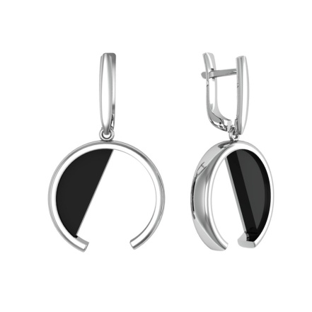 Серьги из Серебра 925 Приволжский ювелир арт. 311056-AG, Родирование.