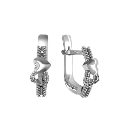 Серьги из Серебра 925 Приволжский ювелир арт. 311069-FA11, Родирование.
