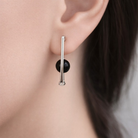 Серьги из Серебра 925 Приволжский ювелир арт. 311089-ZM73, Родирование.