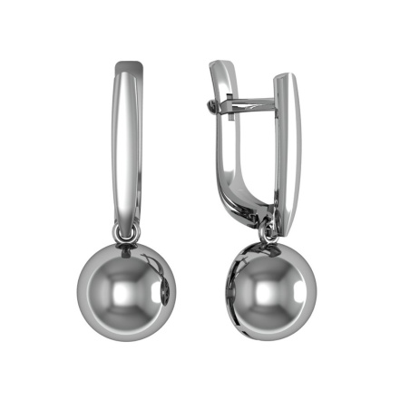 Серьги из Серебра 925 Приволжский ювелир арт. 311104, Родирование.