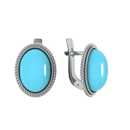 Серьги из Серебра 925 Приволжский ювелир арт. 311136-BZ, Родирование.