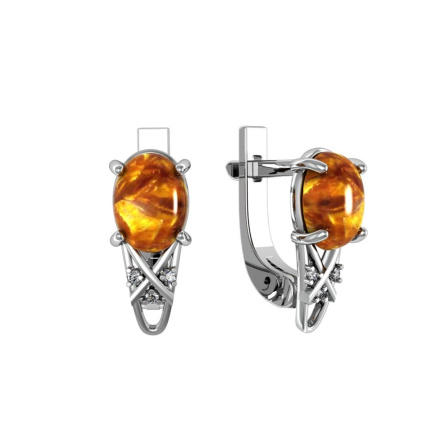 Серьги из Серебра 925 Приволжский ювелир арт. 311138-FA11YN, Родирование.