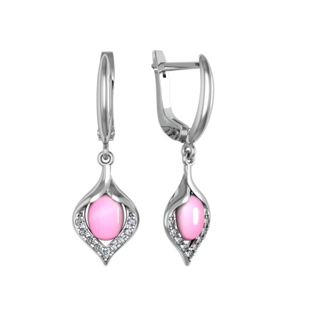 Серьги из Серебра 925 Приволжский ювелир арт. 311144-FA11KR46, Родирование.