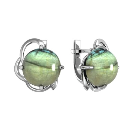 Серьги из Серебра 925 Приволжский ювелир арт. 311146-LB, Родирование.