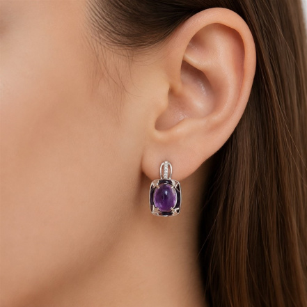Серьги из Серебра 925 Приволжский ювелир арт. 311147-AM31FA11, Родирование.