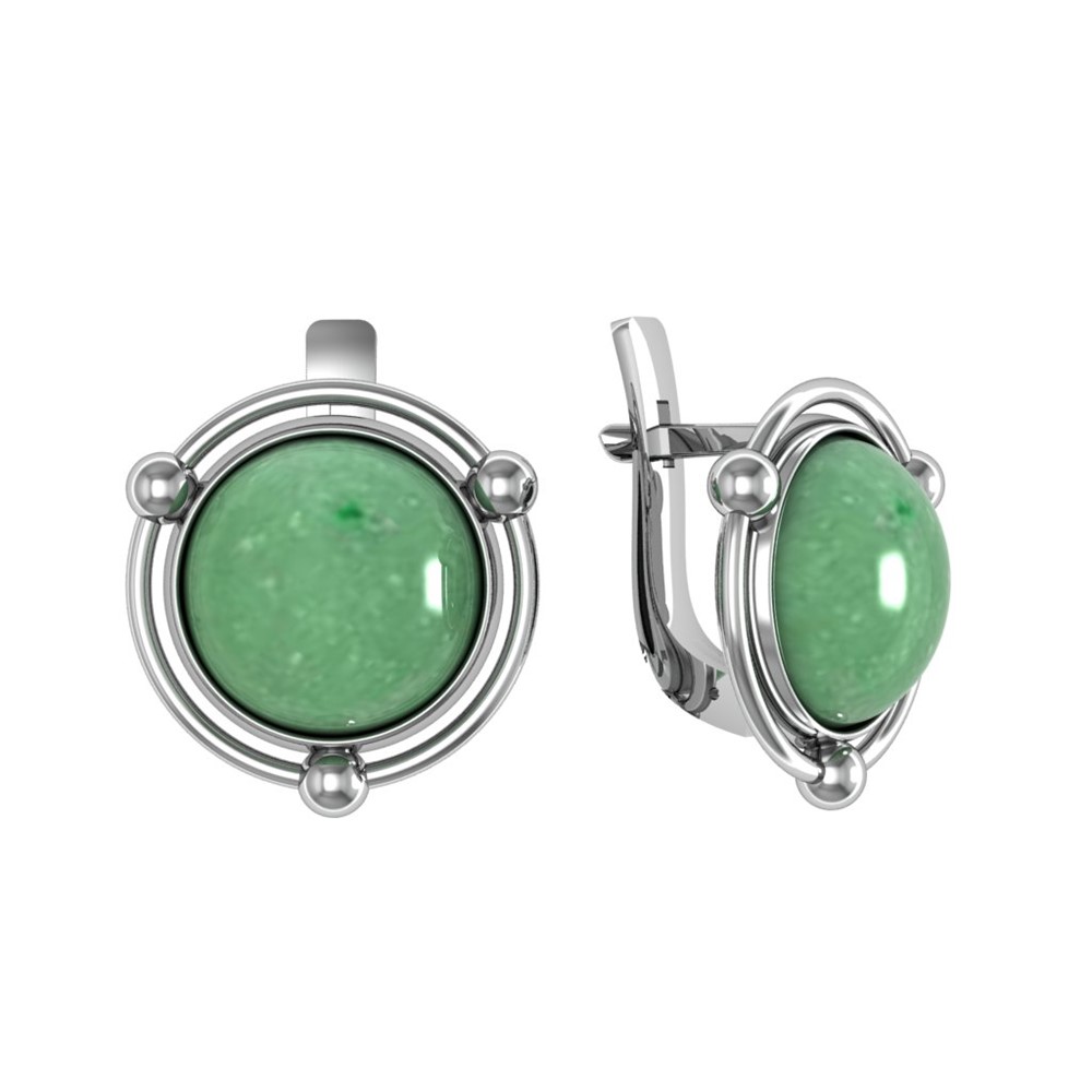 Серьги из Серебра 925 Приволжский ювелир арт. 311149-NF, Родирование.
