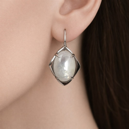 Серьги из Серебра 925 Приволжский ювелир арт. 311150-PM, Родирование.