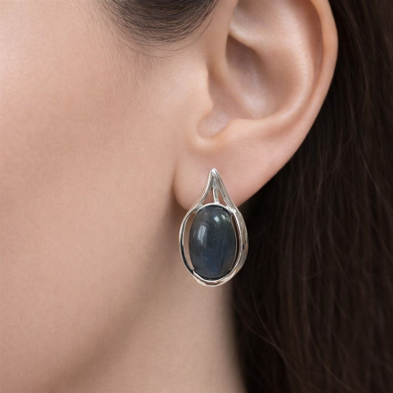 Серьги из Серебра 925 Приволжский ювелир арт. 311162-LB, Родирование.