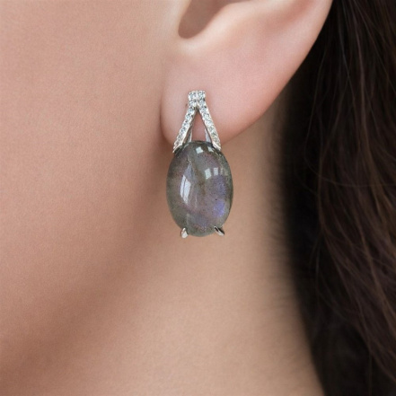 Серьги из Серебра 925 Приволжский ювелир арт. 311165-FA11LB, Родирование.