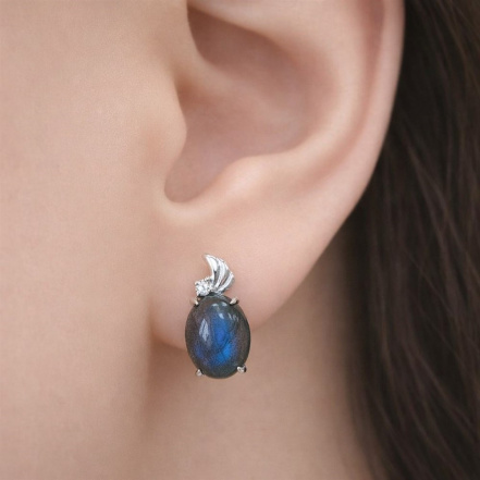 Серьги из Серебра 925 Приволжский ювелир арт. 311166-FA11LB, Родирование.