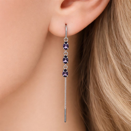 Серьги из Серебра 925 Приволжский ювелир арт. 311228-AM56, Родирование.