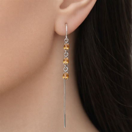 Серьги из Серебра 925 Приволжский ювелир арт. 311228-CT20, Родирование.