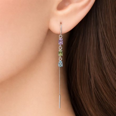 Серьги из Серебра 925 Приволжский ювелир арт. 311228-MIX681, Родирование.