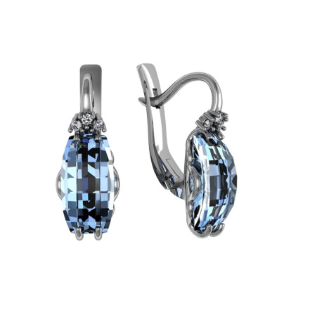 Серьги из Серебра 925 Приволжский ювелир арт. 311275-FA11GH55, Родирование.