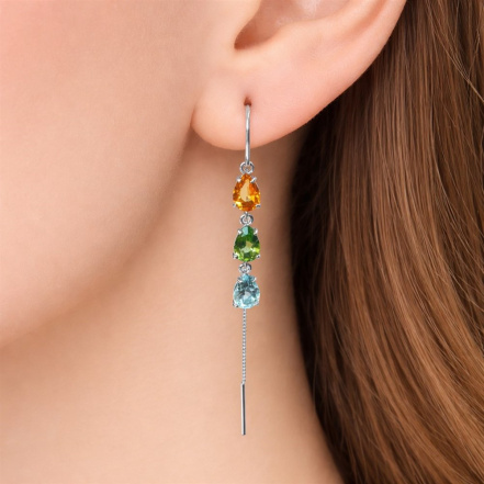 Серьги из Серебра 925 Приволжский ювелир арт. 311281-MIX680, Родирование.