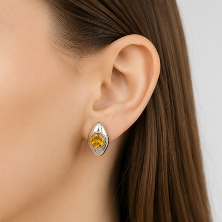Серьги из Серебра 925 Приволжский ювелир арт. 311407-CT20, Родирование.