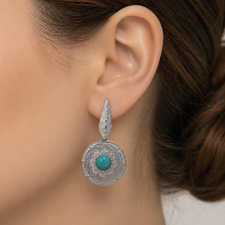 Серьги из Серебра 925 Приволжский ювелир арт. 311420-BZ22, Родирование.