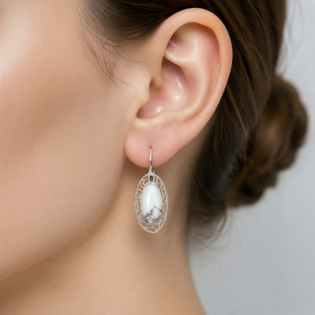 Серьги из Серебра 925 Приволжский ювелир арт. 311455-AG07, Родирование.