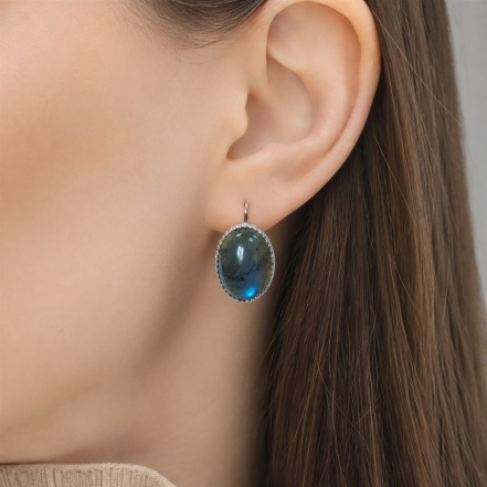 Серьги из Серебра 925 Приволжский ювелир арт. 311469-LB, Родирование.