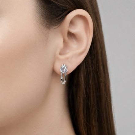 Серьги из Серебра 925 Приволжский ювелир арт. 311577-FA11, Родирование.