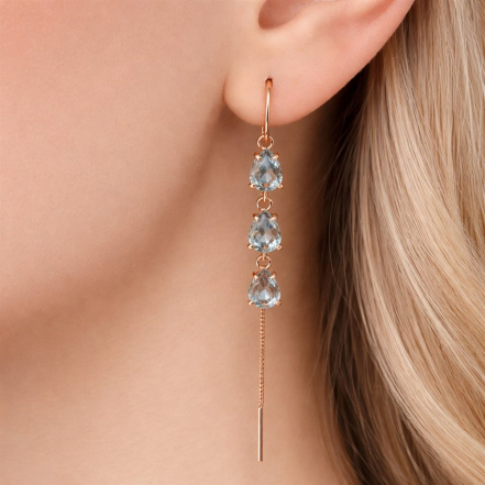 Серьги из Серебра 925 Приволжский ювелир арт. 312281-TP15, Золочение в два слоя.