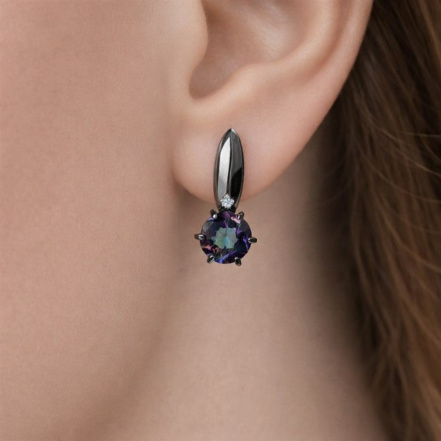 Серьги из Серебра 925 Приволжский ювелир арт. 314230-FA11GH10, чёрный оксид.