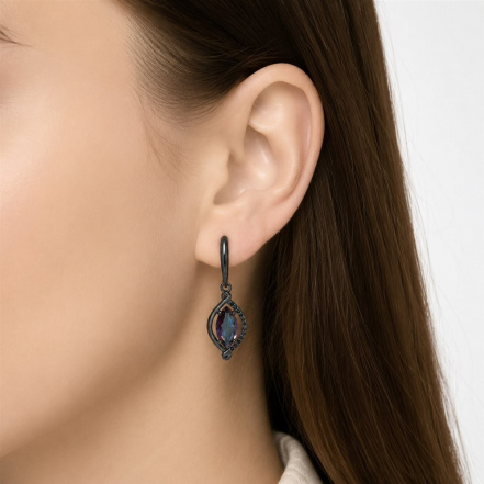 Серьги из Серебра 925 Приволжский ювелир арт. 314242-GH10SH73, чёрный оксид.