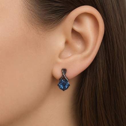 Серьги из Серебра 925 Приволжский ювелир арт. 314269-FA11GH55, чёрный оксид.