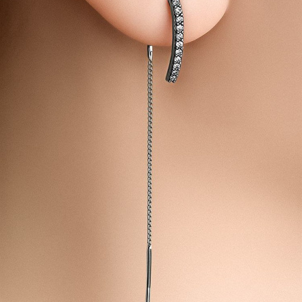 Серьги из Серебра 925 Приволжский ювелир арт. 314412-FA11, Платинирование.