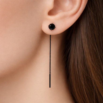 Серьги из Серебра 925 Приволжский ювелир арт. 314462-SH73, чёрный оксид.