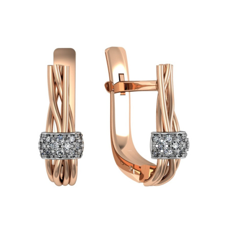 Серьги из Серебра 925 Приволжский ювелир арт. 316017-FA11, Родирование + золочение.