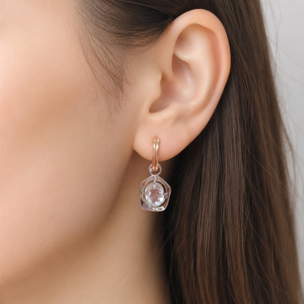 Серьги из Серебра 925 Приволжский ювелир арт. 316405-GH, Родирование + золочение.