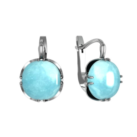 Серьги из Серебра 925 Приволжский ювелир арт. 331250-AQ, Родирование.