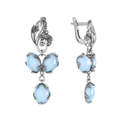 Серьги из Серебра 925 Приволжский ювелир арт. 331496-LN, Родирование.