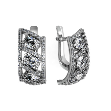 Серьги из Серебра 925 Приволжский ювелир арт. 341688-FA11, Родирование.