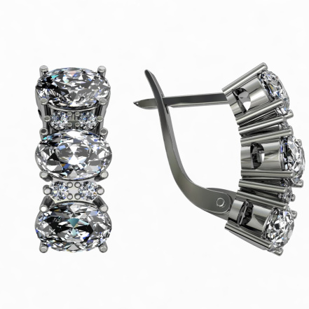 Серьги из Серебра 925 Приволжский ювелир арт. 341848-FA11, Родирование.