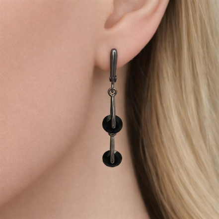 Серьги из Серебра 925 Приволжский ювелир арт. 344755-FA73, чёрный оксид.