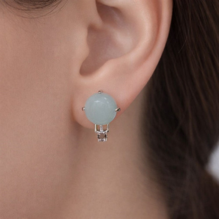 Серьги из Серебра 925 Приволжский ювелир арт. 351141-AQ, Родирование.