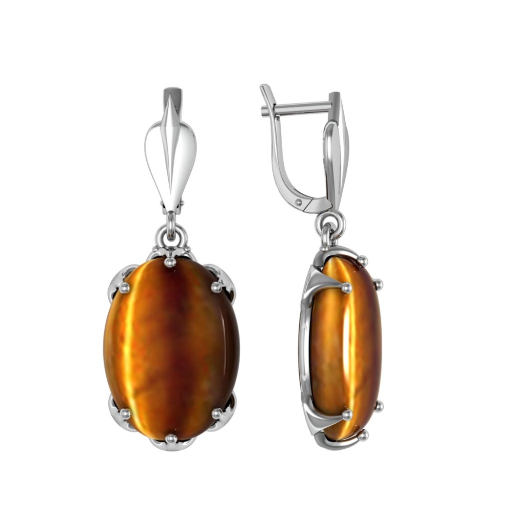 Серьги из Серебра 925 Приволжский ювелир арт. 351293-TG, Родирование.