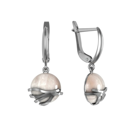 Серьги из Серебра 925 Приволжский ювелир арт. 351304-NT, Родирование.