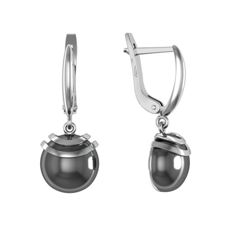 Серьги из Серебра 925 Приволжский ювелир арт. 351306-GM, Родирование.