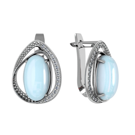 Серьги из Серебра 925 Приволжский ювелир арт. 351548-FA11LN, Родирование.